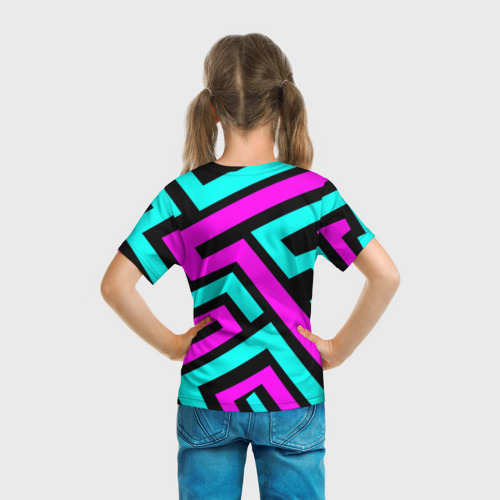 Детская футболка 3D с принтом Abstract Background 4, вид сзади #2