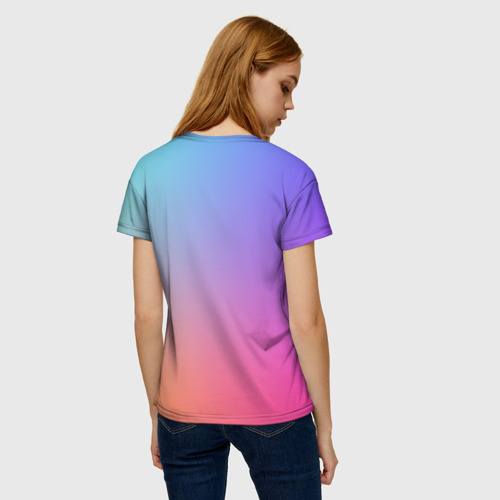 Женская футболка 3D с принтом Абстракция Градиент Текстура, вид сзади #2