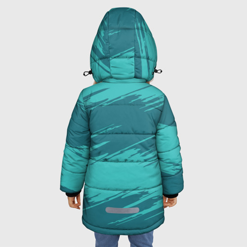 Зимняя куртка для девочек 3D с принтом Real Madrid, вид сзади #2