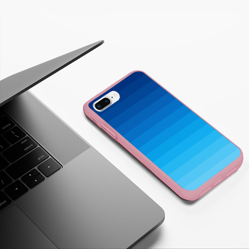 Чехол для iPhone 7Plus/8 Plus матовый с принтом Синие полосы, фото #5