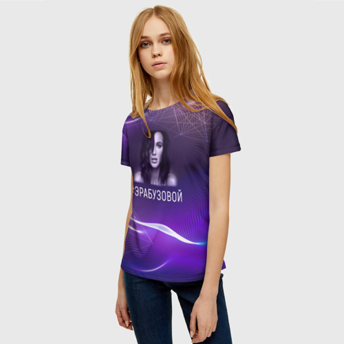 Женская футболка 3D с принтом Ольга Бузова, фото на моделе #1