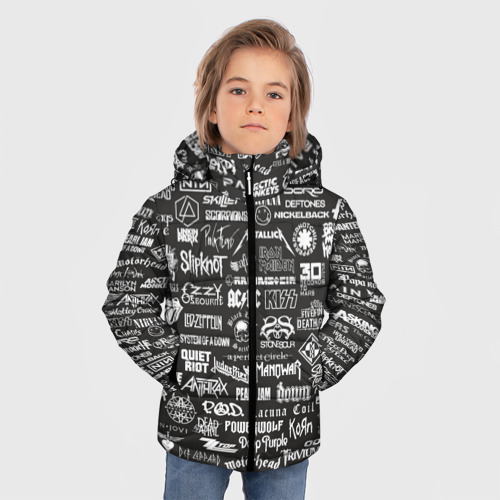 Зимняя куртка для мальчиков 3D с принтом Rock Star, фото на моделе #1