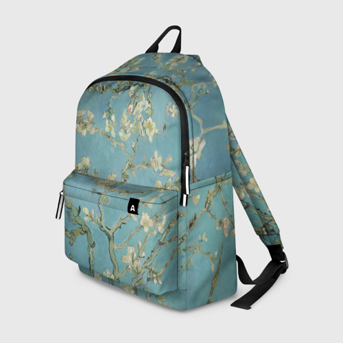 Рюкзак 3D с принтом Ван Гог Цветущие ветки миндаля, вид спереди #2