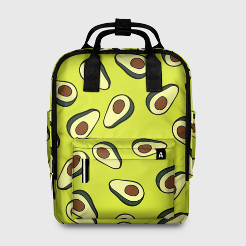Женский рюкзак 3D с принтом Авокадо, вид спереди #2