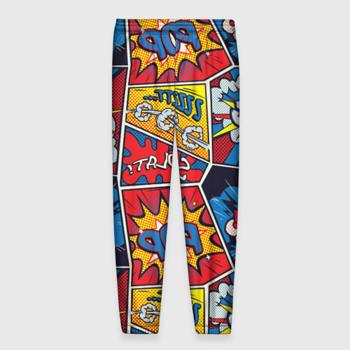 Мужские брюки 3D с принтом Pop art pattern, вид сзади #1