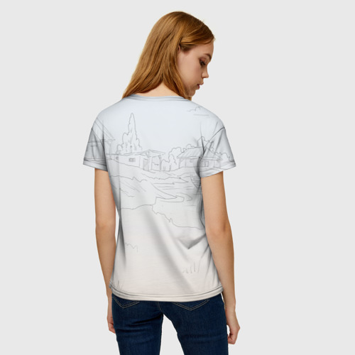Женская 3D футболка с принтом Парень с контроллером, вид сзади #2