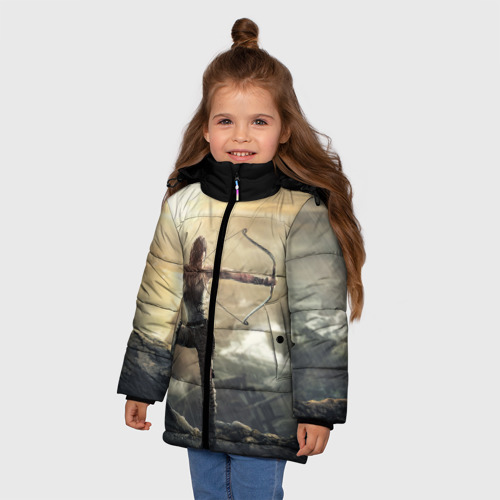 Зимняя куртка для девочек 3D с принтом Tomb Raider, фото на моделе #1