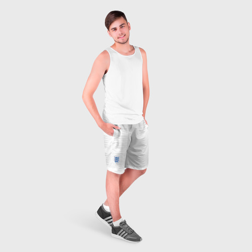 Мужские шорты 3D с принтом Англия - гостевая форма  - ЧМ-2018, фото на моделе #1