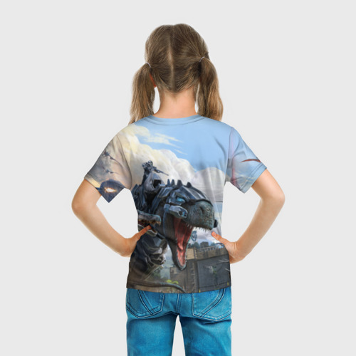 Детская футболка 3D с принтом Ark Survival Evolved, вид сзади #2