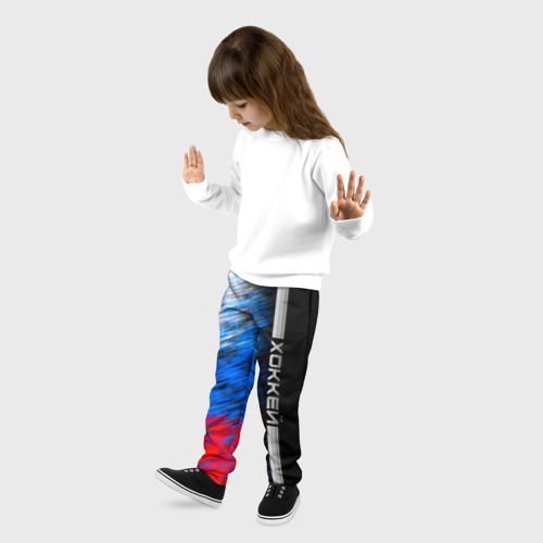 Детские брюки 3D с принтом Хоккей, фото на моделе #1