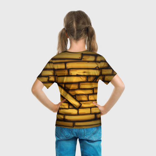Детская футболка 3D с принтом Bendy and the ink machine (26), вид сзади #2
