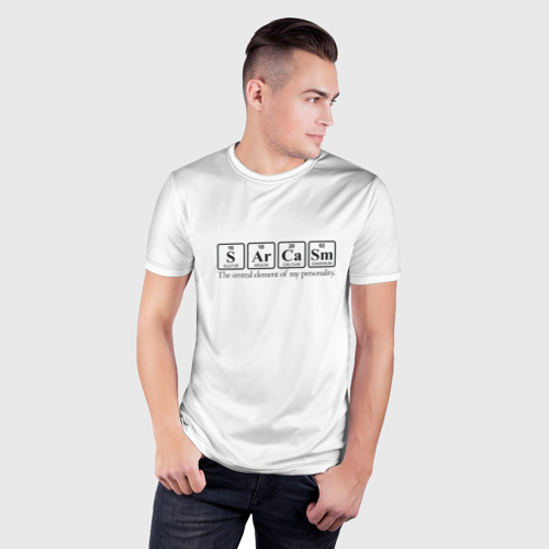 Мужская футболка 3D Slim с принтом Sarcasm, фото на моделе #1