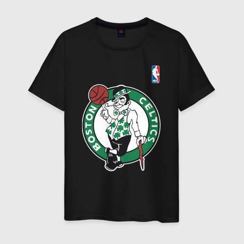 Мужская футболка хлопок с принтом Boston Celtics, вид спереди #2