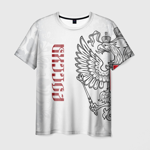 Мужская футболка 3D с принтом Россия, вид спереди #2