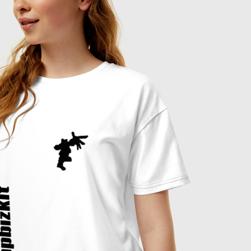 Женская футболка хлопок Oversize с принтом Limp Bizkit, фото на моделе #1