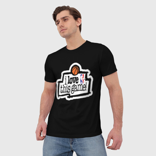 Мужская 3D футболка с принтом NBA I love this game, фото на моделе #1