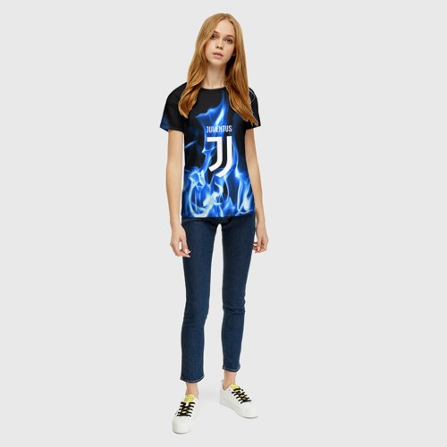 Женская футболка 3D с принтом JUVENTUS, вид сбоку #3