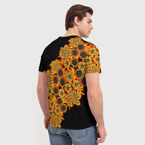 Мужская 3D футболка с принтом Славянский орнамент, вид сзади #2