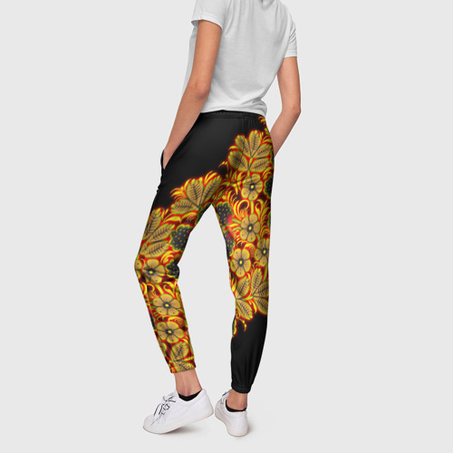 Женские брюки 3D с принтом Славянский орнамент, вид сзади #2