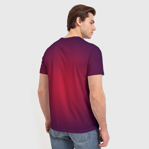 Мужская футболка 3D с принтом Кот Бегемот, вид сзади #2