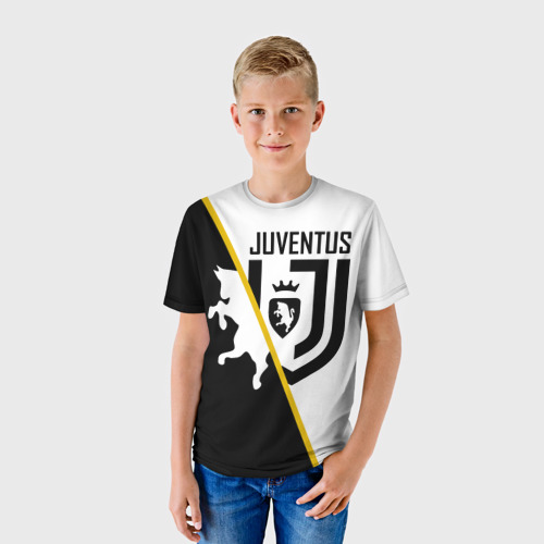 Детская футболка 3D с принтом Juventus, фото на моделе #1