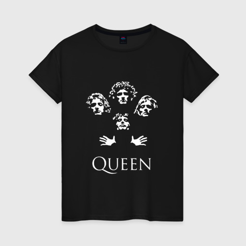 Женская футболка хлопок с принтом Queen, вид спереди #2