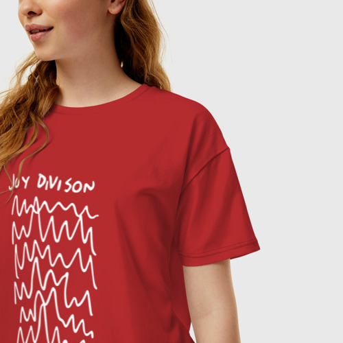 Женская футболка oversize с принтом Joy Division, фото на моделе #1