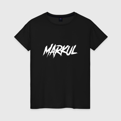 Женская футболка хлопок с принтом Markul, Маркул, вид спереди #2