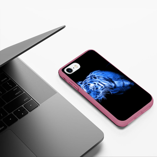 Чехол для iPhone 7/8 матовый с принтом Синий тигр, фото #5