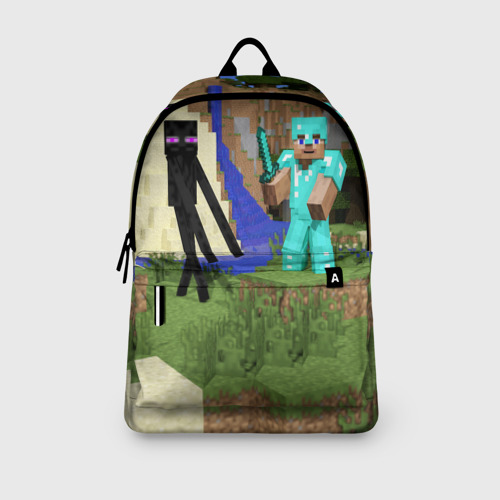 Рюкзак 3D с принтом Стив и Эндермен, вид сбоку #3