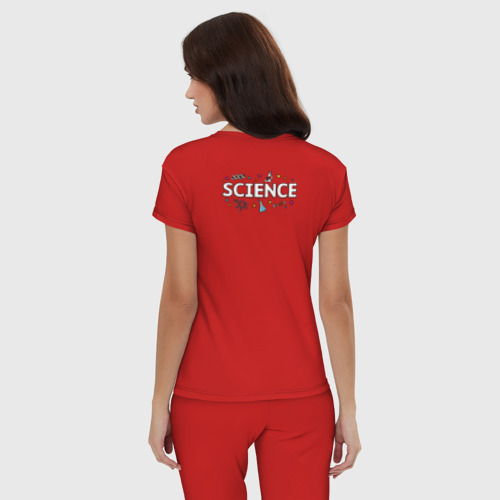 Женская пижама хлопок с принтом Наука рулит, вид сзади #2