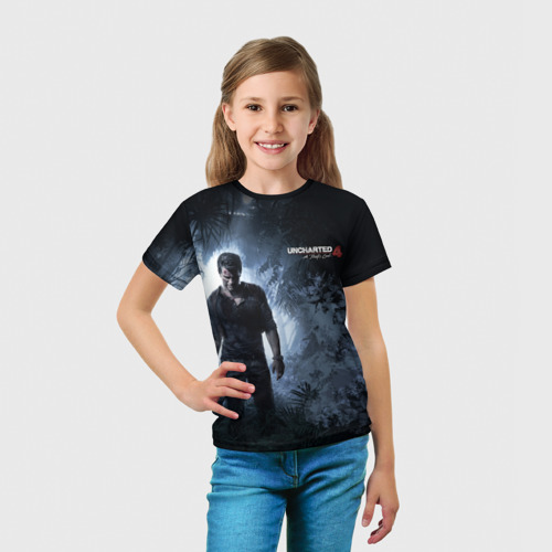 Детская 3D футболка с принтом Drake in jungle, вид сбоку #3