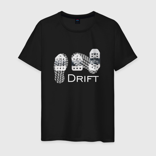 Мужская футболка хлопок с принтом Drift, вид спереди #2