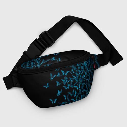 Поясная сумка 3D с принтом Синие бабочки, фото #5