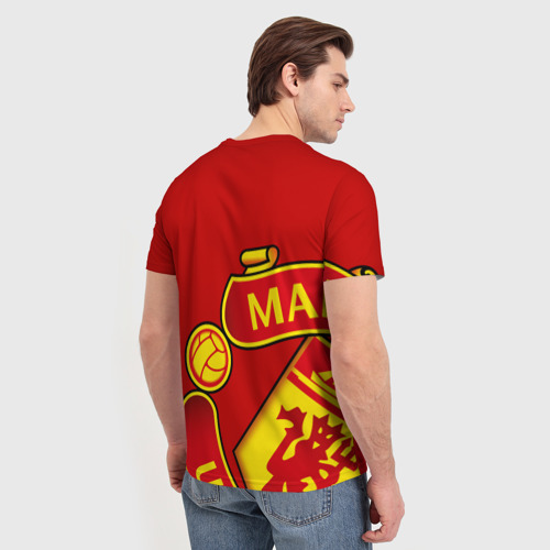Мужская футболка 3D с принтом Fcmu sport Манчестер Юнайтед FCMU Manchester united, вид сзади #2
