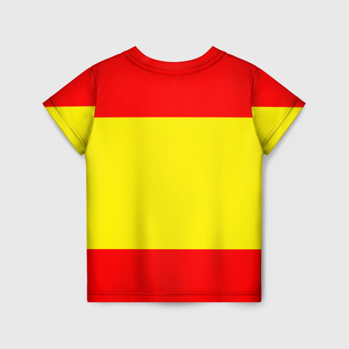 Детская 3D футболка с принтом Сборная Испании флаг, вид сзади #1