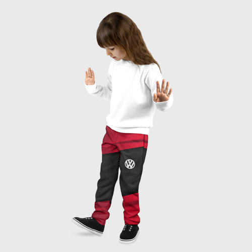 Детские брюки 3D с принтом VOLKSWAGEN SPORT, фото на моделе #1
