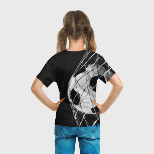 Детская футболка 3D с принтом Болельщик Россия, вид сзади #2