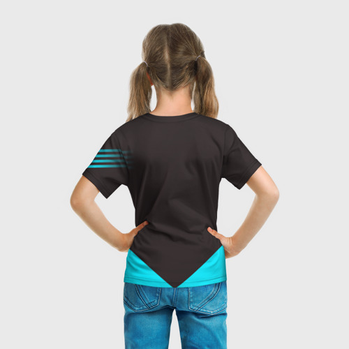 Детская футболка 3D с принтом Volleyball, вид сзади #2