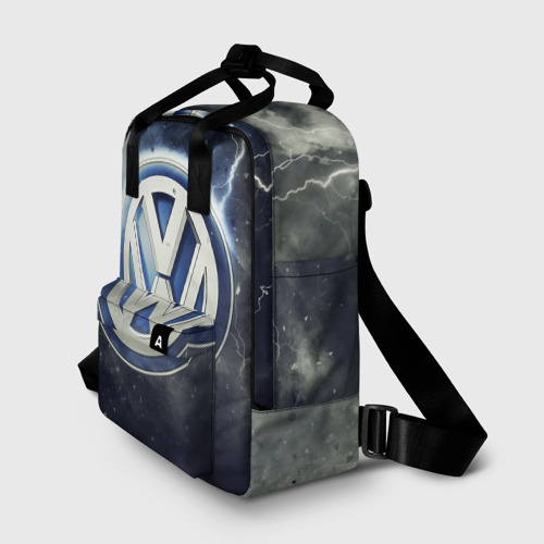 Женский рюкзак 3D с принтом Логотип Wolksvagen, фото на моделе #1