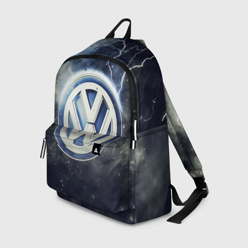 Рюкзак 3D с принтом Логотип Wolksvagen, вид спереди #2
