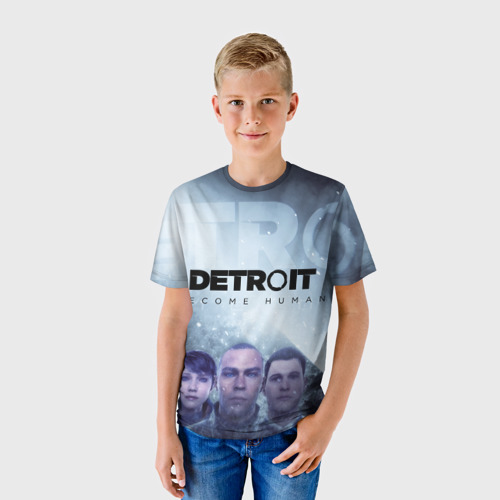 Детская футболка 3D с принтом Detroit Become Human, фото на моделе #1
