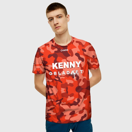 Мужская 3D футболка с принтом Kenny, фото на моделе #1
