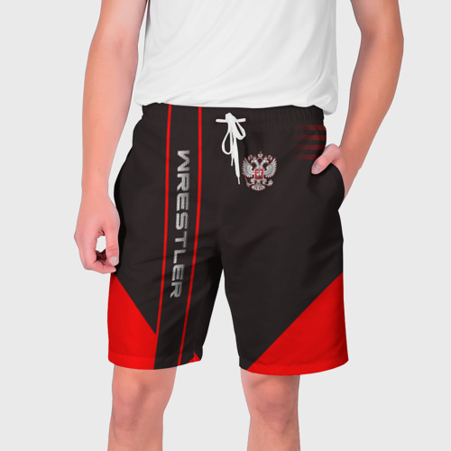 Мужские шорты 3D с принтом Wrestler, вид спереди #2