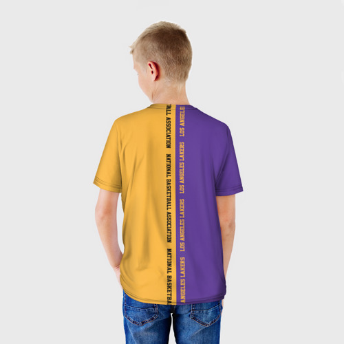Детская 3D футболка с принтом Los angeles lakers NBA, вид сзади #2