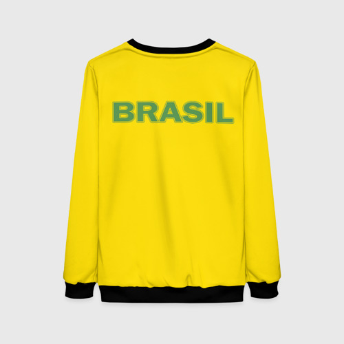 Женский свитшот 3D с принтом Сборная Бразилии, вид сзади #1