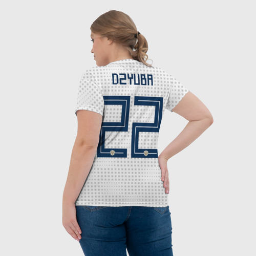 Женская футболка 3D с принтом Дзюба ЧМ 2018, вид сзади #2