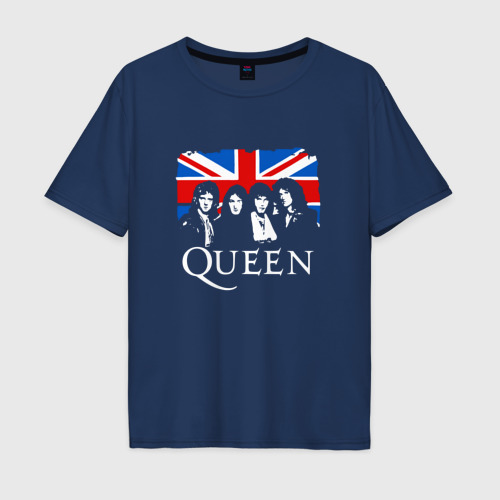 Мужская футболка хлопок Oversize с принтом Группа Queen, вид спереди #2