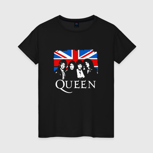 Женская футболка хлопок с принтом Группа Queen, вид спереди #2
