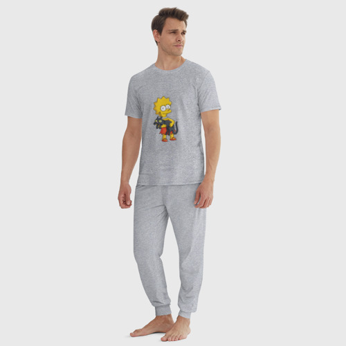 Мужская пижама хлопок с принтом Лиза Симпсон, вид сбоку #3